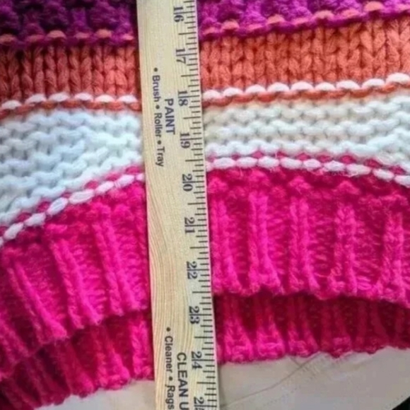 Arula Striped Chunky Knit Short Sweater Womens 1X Size A - Picture 6 of 10